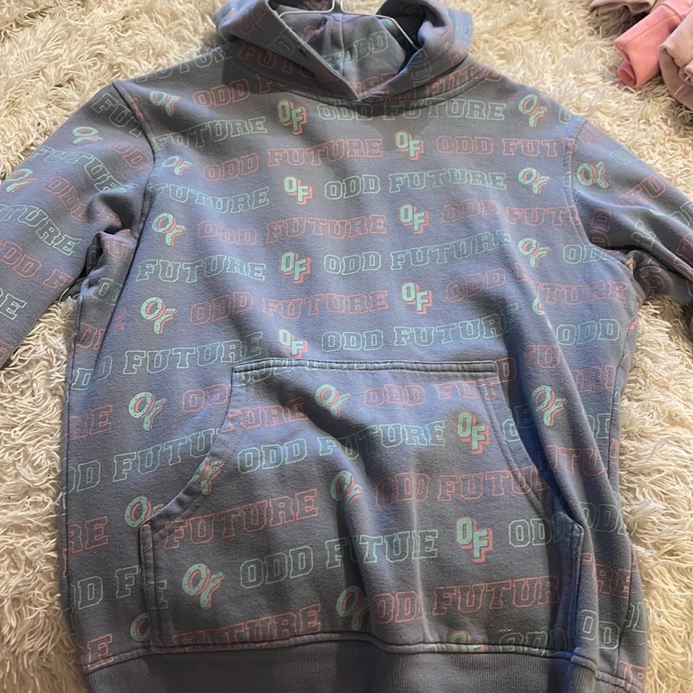 I’m selling this odd future sweatshirt. The size is small, no strings attached.
